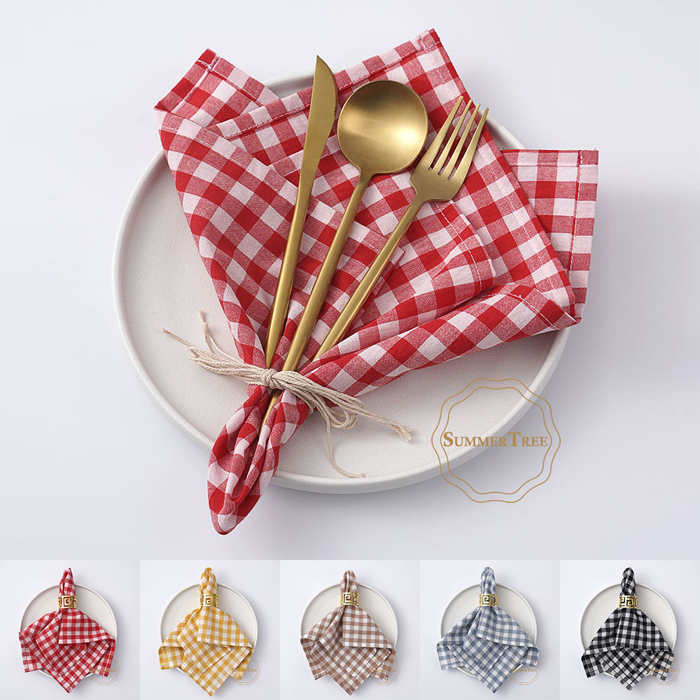 Gingham Cotton Napkin 42x42cm  - огляд і ціна Linen Napkin Set