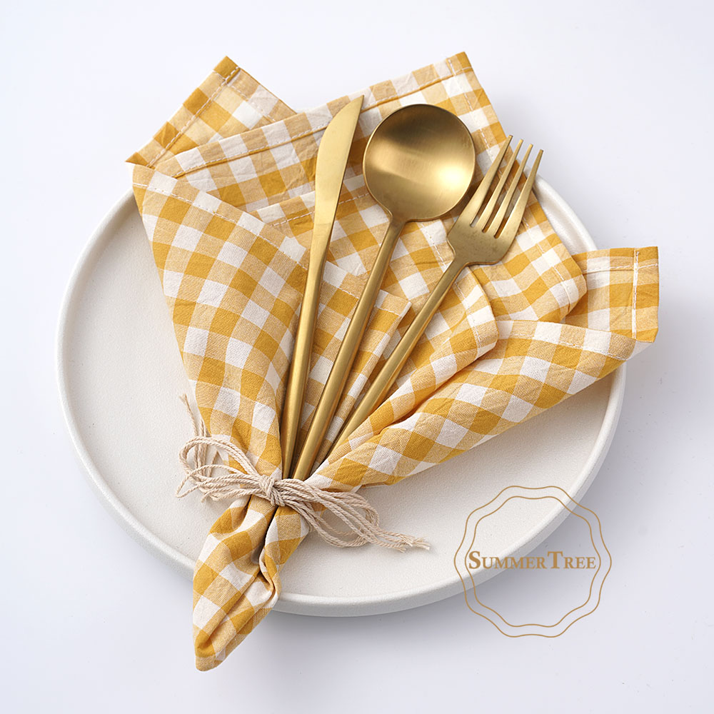 Gingham Cotton Napkin 42x42cm  - огляд і ціна Linen Napkin Set