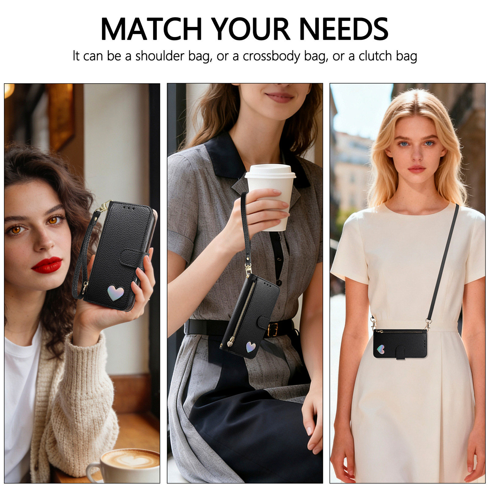 PU Leather Zipper Crossbody Wr - огляд і ціна Leather Card Wallet
