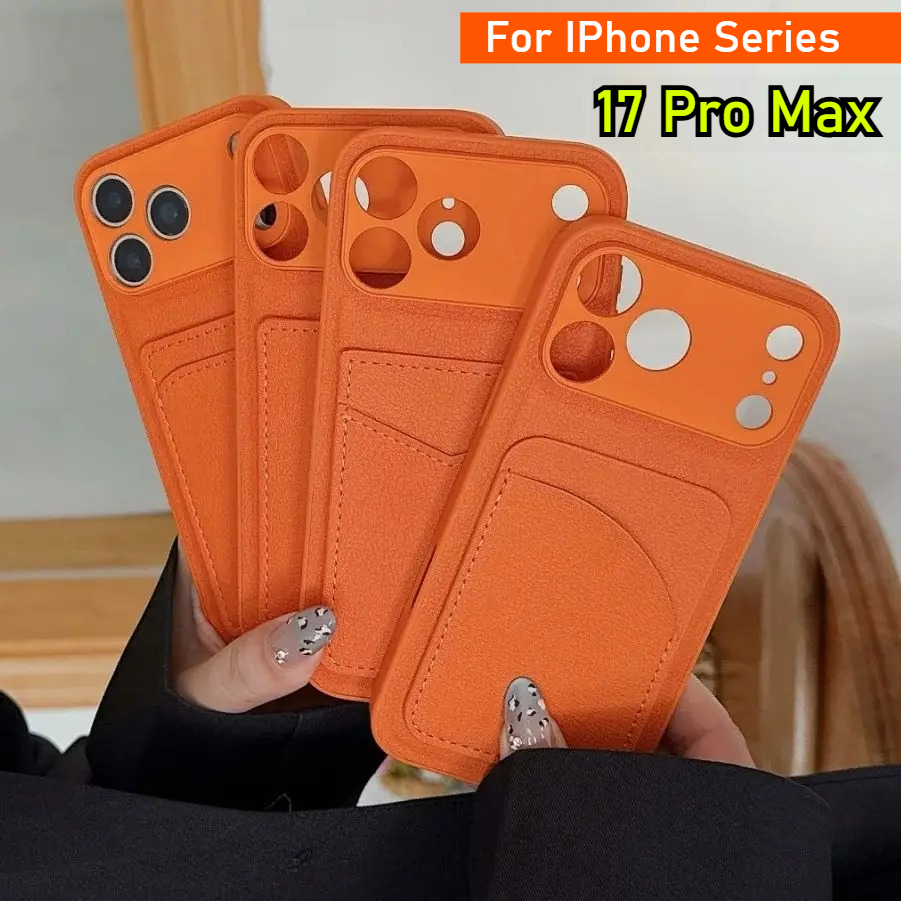 Leather Orange Color Card Hold - огляд і ціна Leather Card Wallet