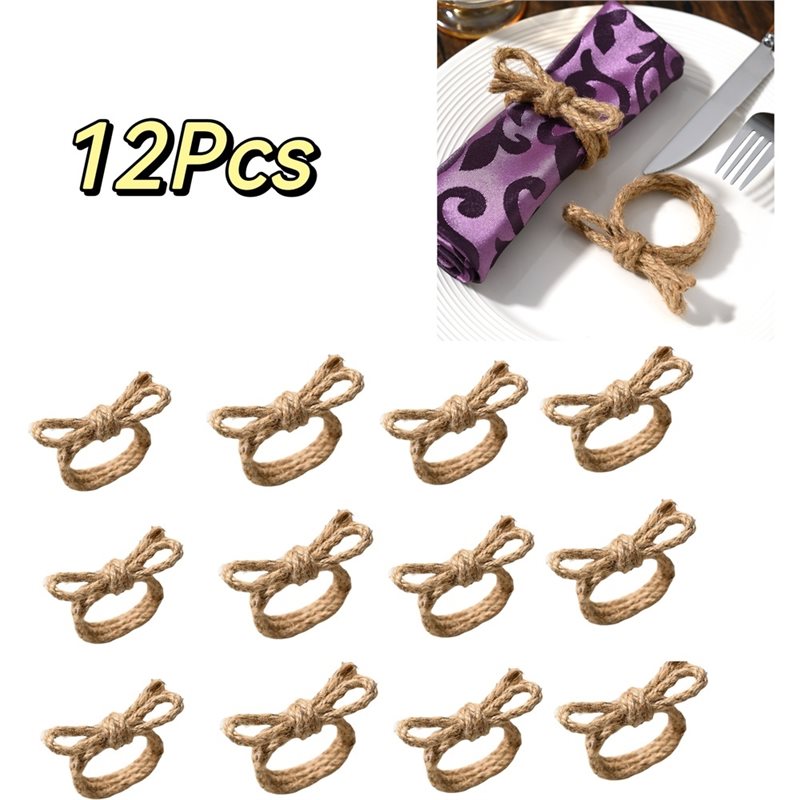 IALJ-12Pcs Linen Braided Bows  - огляд і ціна Linen Napkin Set